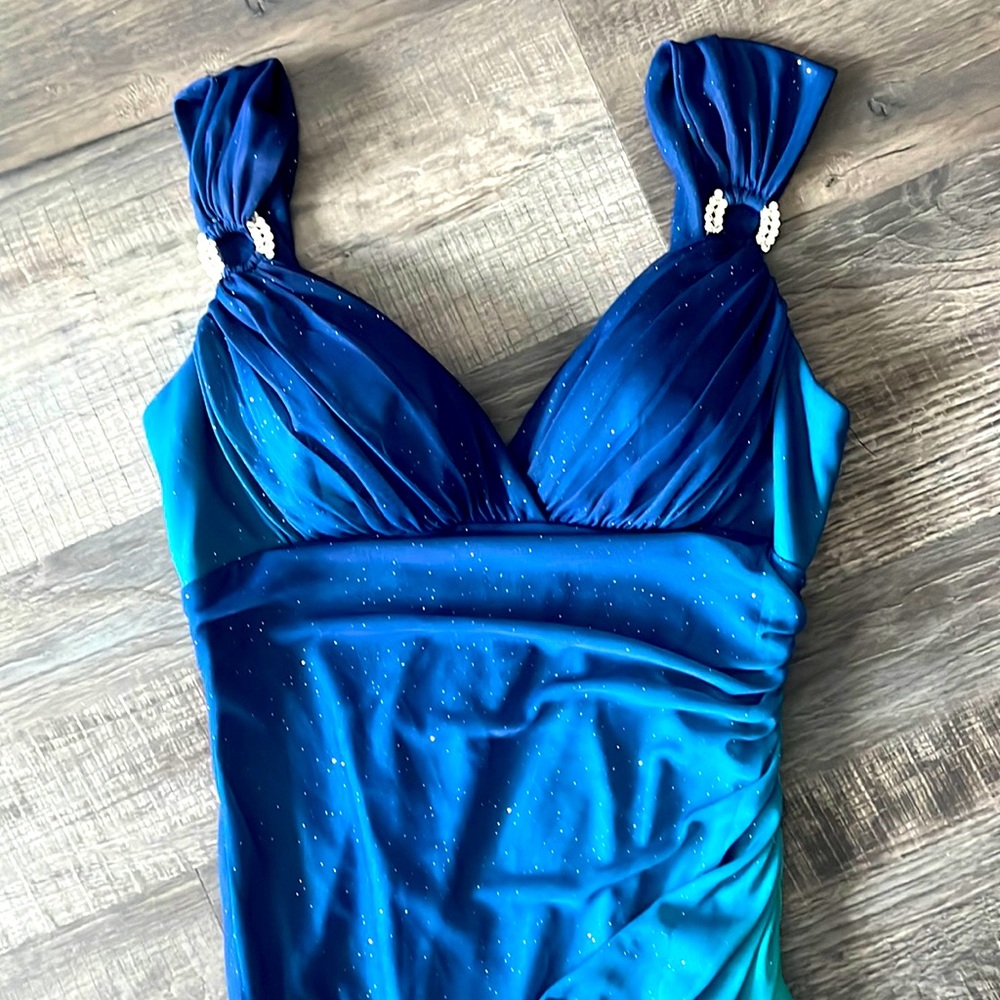 Betsy & Adam Mermaid Rhinestone Gown